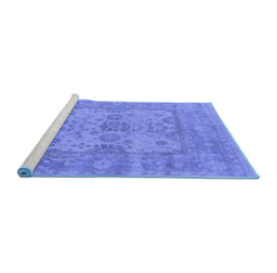 Sideview of Machine Washable Oriental Blue Industrial Rug, wshurb1611blu