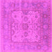 Square Machine Washable Oriental Pink Industrial Rug, wshurb1611pnk