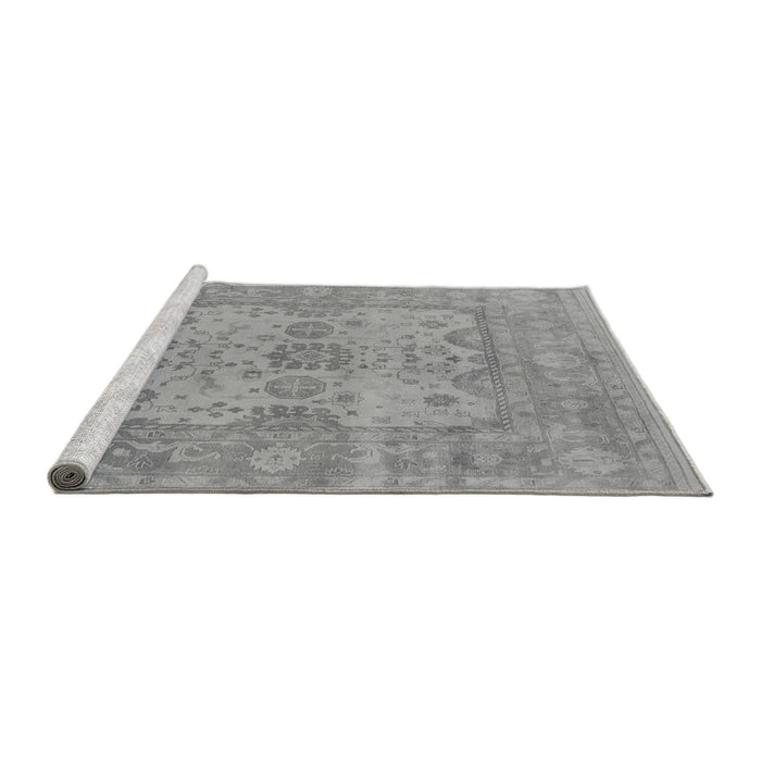 Sideview of Machine Washable Oriental Gray Industrial Rug, wshurb1611gry