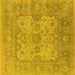Square Machine Washable Oriental Yellow Industrial Rug, wshurb1611yw