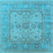 Square Oriental Light Blue Industrial Rug, urb1611lblu