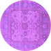 Round Oriental Purple Industrial Rug, urb1611pur