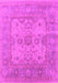Machine Washable Oriental Pink Industrial Rug, wshurb1611pnk