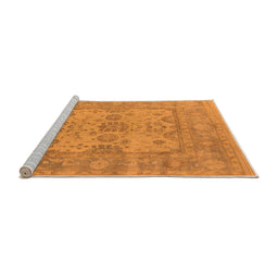 Sideview of Machine Washable Oriental Orange Industrial Area Rugs, wshurb1611org