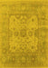 Machine Washable Oriental Yellow Industrial Rug, wshurb1611yw
