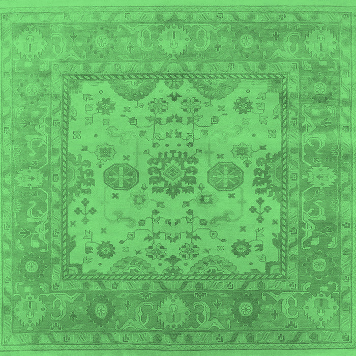 Square Oriental Emerald Green Industrial Rug, urb1611emgrn
