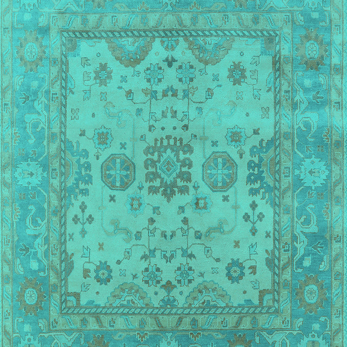 Machine Washable Oriental Turquoise Industrial Area Rugs, wshurb1611turq