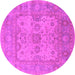 Round Oriental Pink Industrial Rug, urb1611pnk