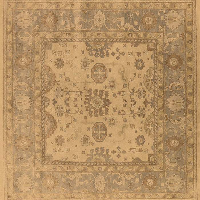 Square Machine Washable Oriental Brown Industrial Rug, wshurb1611brn
