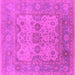 Square Machine Washable Oriental Pink Industrial Rug, wshurb1612pnk