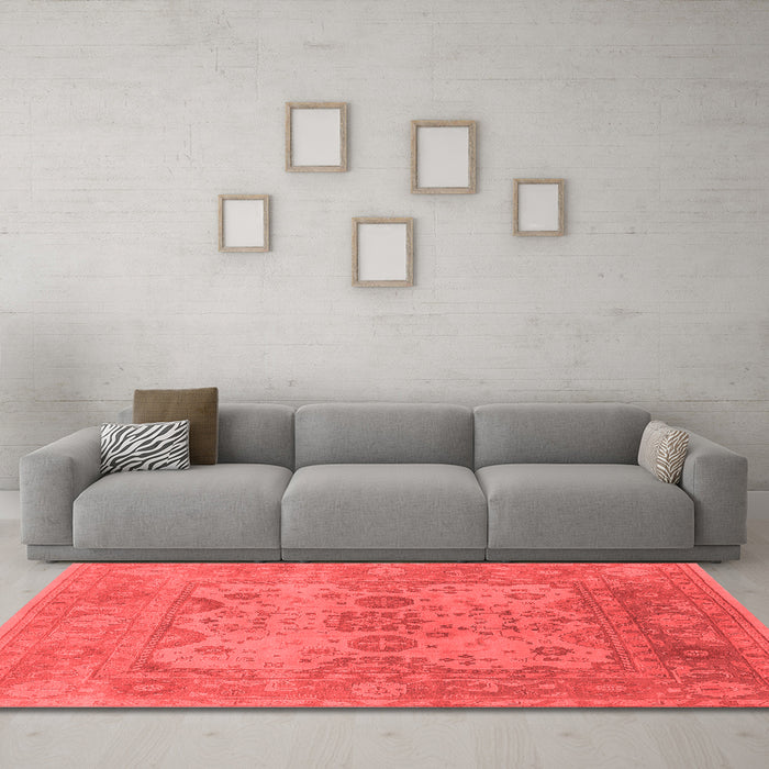Industrial Red Washable Rugs