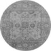 Round Oriental Gray Industrial Rug, urb1612gry