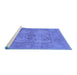 Sideview of Machine Washable Oriental Blue Industrial Rug, wshurb1612blu