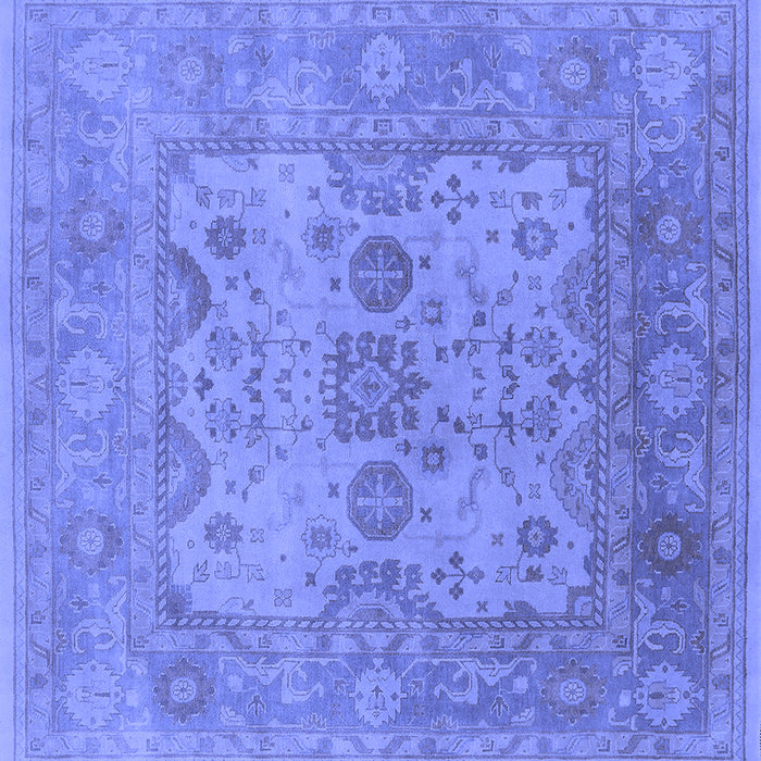 Square Machine Washable Oriental Blue Industrial Rug, wshurb1612blu