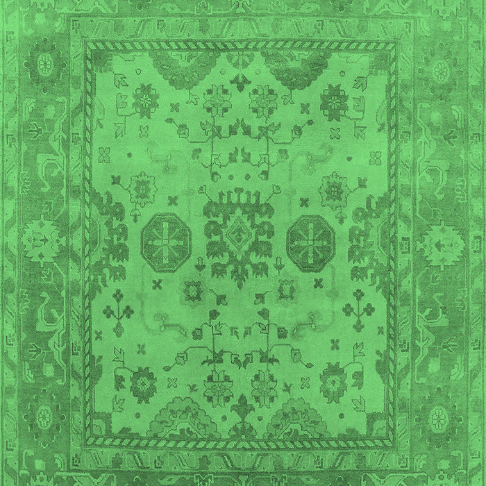 Machine Washable Oriental Emerald Green Industrial Area Rugs, wshurb1612emgrn