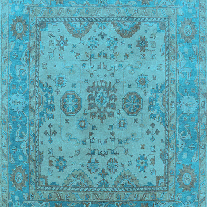 Machine Washable Oriental Light Blue Industrial Rug, wshurb1612lblu