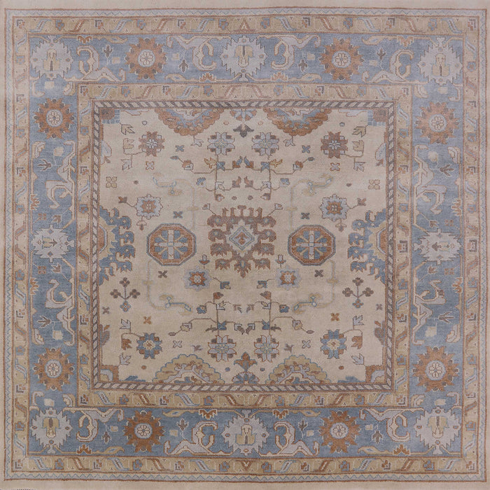 Square Mid-Century Modern Rose Purple Oriental Rug, urb1612