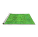 Sideview of Machine Washable Oriental Green Industrial Area Rugs, wshurb1612grn