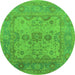 Round Oriental Green Industrial Rug, urb1612grn