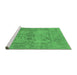 Sideview of Machine Washable Oriental Emerald Green Industrial Area Rugs, wshurb1612emgrn