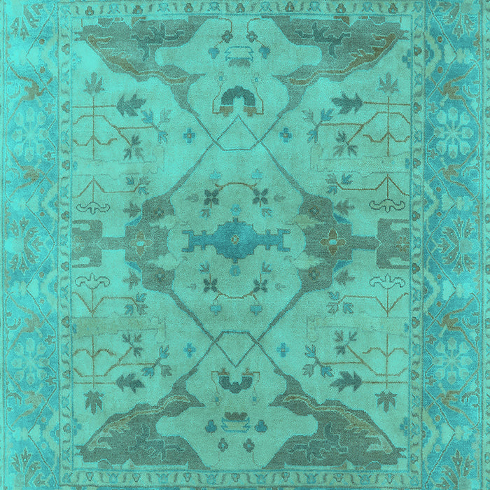 Machine Washable Oriental Turquoise Industrial Area Rugs, wshurb1613turq