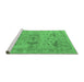 Sideview of Machine Washable Oriental Emerald Green Industrial Area Rugs, wshurb1613emgrn