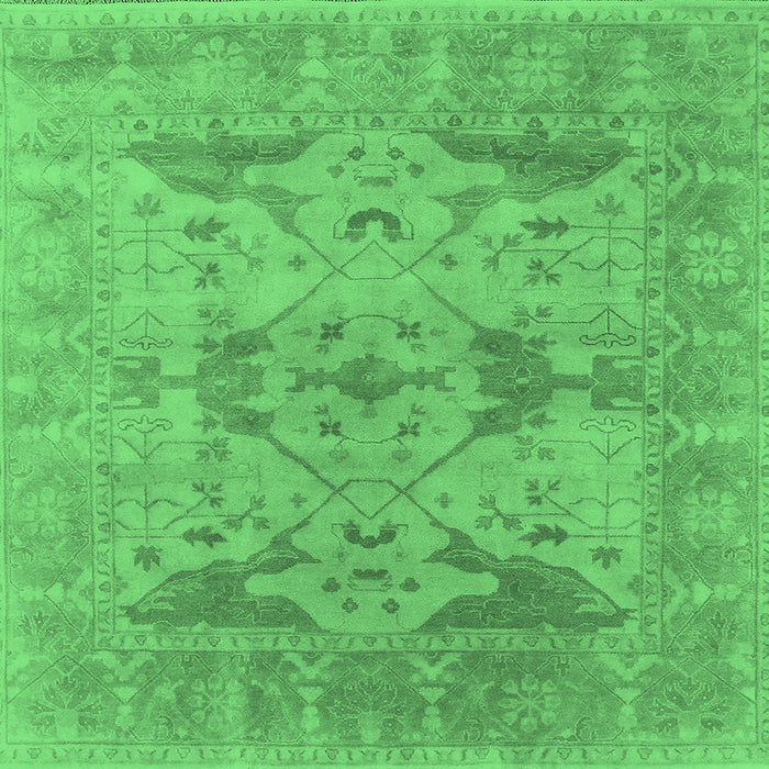 Square Oriental Emerald Green Industrial Rug, urb1613emgrn