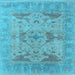 Square Oriental Light Blue Industrial Rug, urb1613lblu