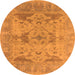 Round Oriental Orange Industrial Rug, urb1613org