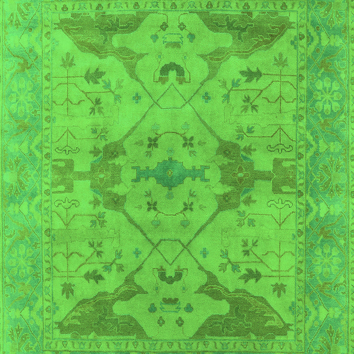 Machine Washable Oriental Green Industrial Area Rugs, wshurb1613grn