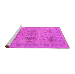 Sideview of Machine Washable Oriental Pink Industrial Rug, wshurb1613pnk