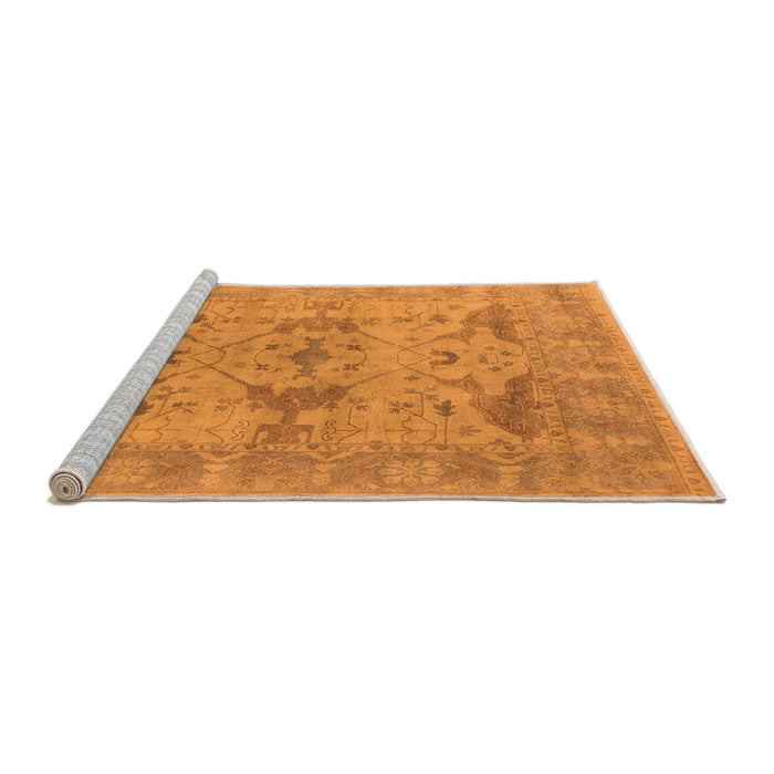 Sideview of Machine Washable Oriental Orange Industrial Area Rugs, wshurb1613org