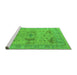 Sideview of Machine Washable Oriental Green Industrial Area Rugs, wshurb1613grn