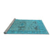 Sideview of Machine Washable Oriental Light Blue Industrial Rug, wshurb1613lblu