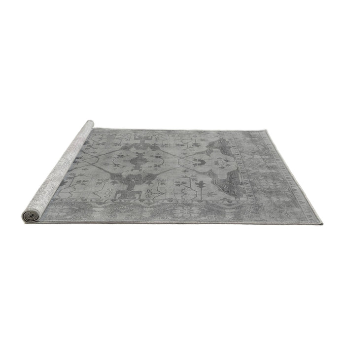 Sideview of Machine Washable Oriental Gray Industrial Rug, wshurb1613gry