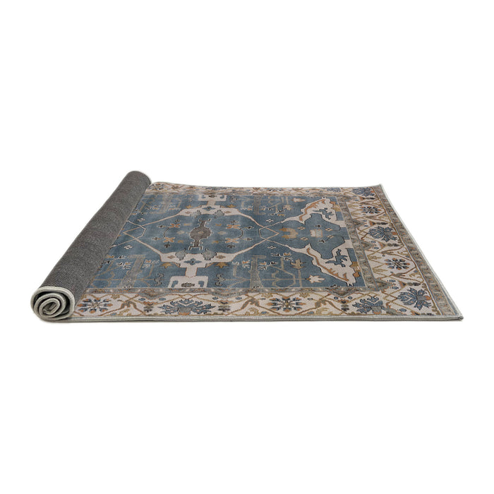 Sideview of Mid-Century Modern Cloudy Gray Oriental Rug, urb1614