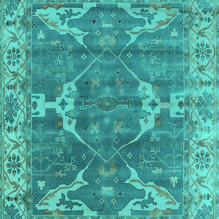 Machine Washable Oriental Turquoise Industrial Area Rugs, wshurb1614turq