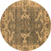 Round Oriental Brown Industrial Rug, urb1614brn