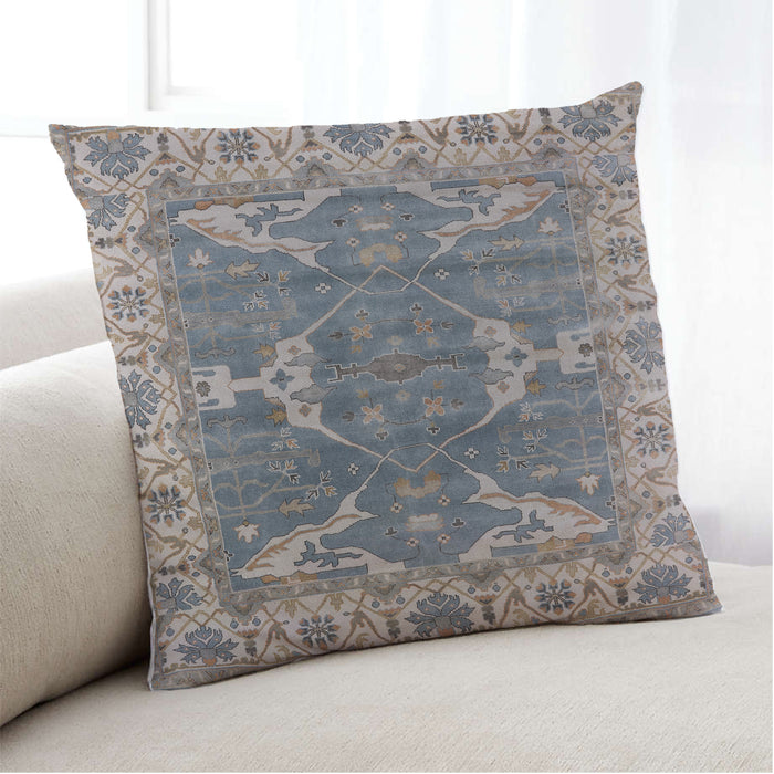 Lifestyle Image of Mid-Century Modern Urban Square Cloudy Gray Throw Pillow, 18 inch by 18 inch, pwurb1614