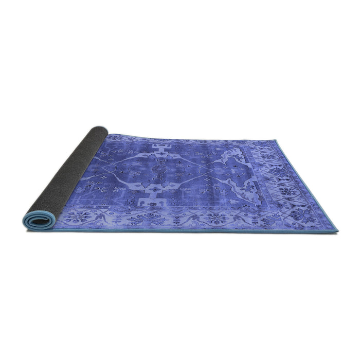 Sideview of Oriental Blue Industrial Rug, urb1614blu