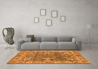 Machine Washable Oriental Orange Industrial Rug, wshurb1614org