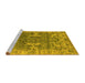 Sideview of Machine Washable Oriental Yellow Industrial Rug, wshurb1614yw