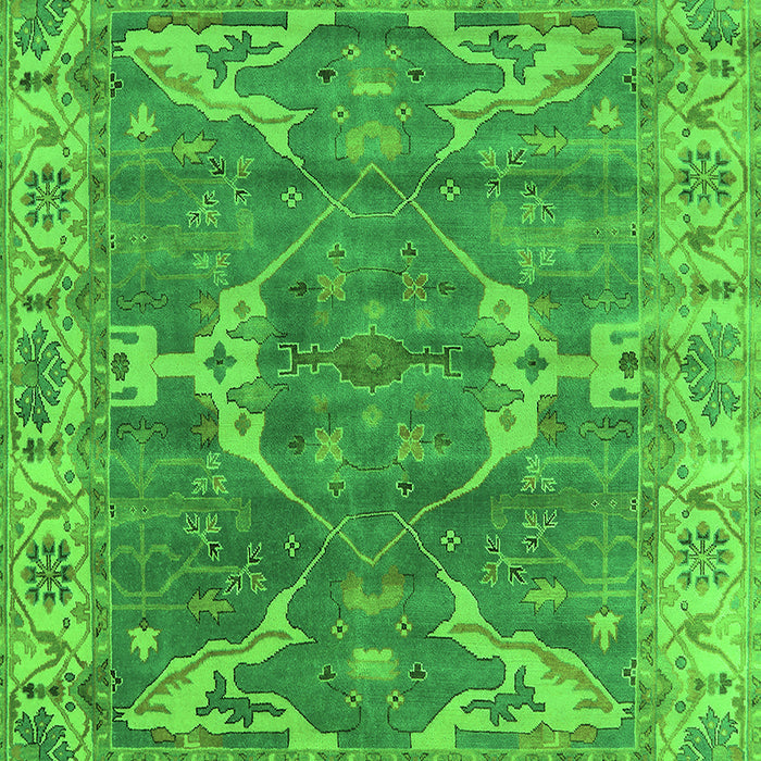 Machine Washable Oriental Green Industrial Area Rugs, wshurb1614grn