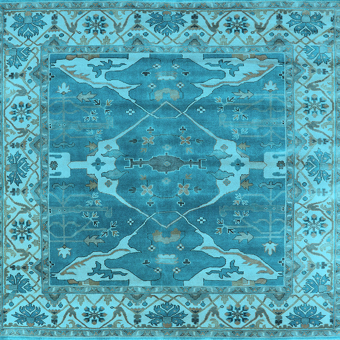 Square Oriental Light Blue Industrial Rug, urb1614lblu