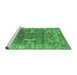 Sideview of Machine Washable Oriental Emerald Green Industrial Area Rugs, wshurb1614emgrn