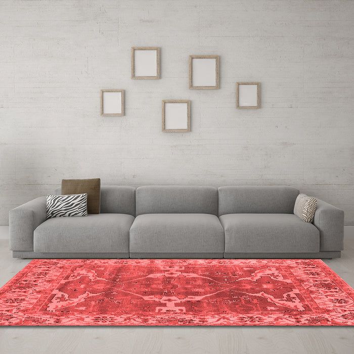 Industrial Red Washable Rugs