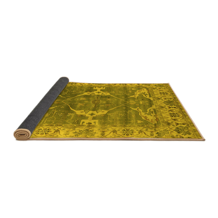 Sideview of Oriental Yellow Industrial Rug, urb1614yw