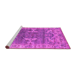 Sideview of Machine Washable Oriental Pink Industrial Rug, wshurb1614pnk