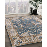 Mid-Century Modern Sandstone Brown Oriental Rug, urb1615