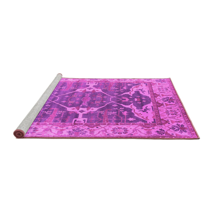 Sideview of Machine Washable Oriental Pink Industrial Rug, wshurb1615pnk